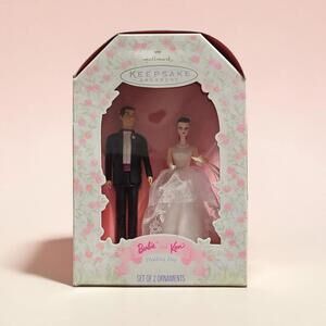 1997 Hallmark Barbie & Ken Wedding Day Ornaments Set – New, Box Wear